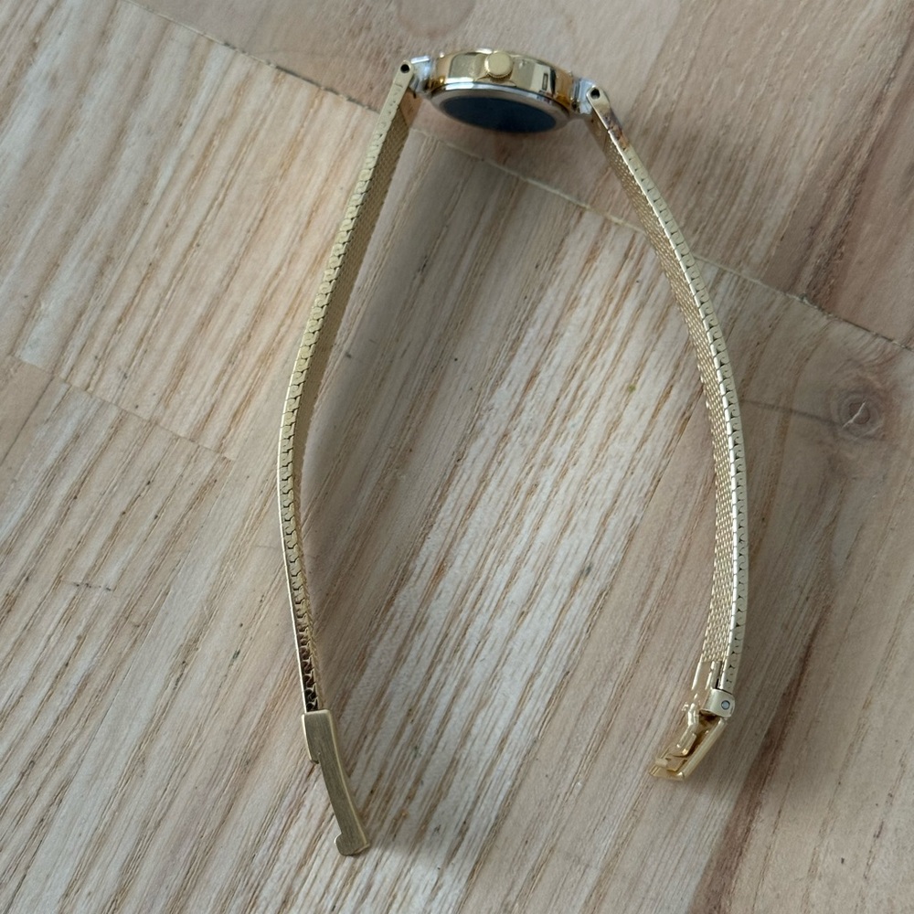 Lassale Rare Diamond Vintage Ladies Watch Gold Plated Bracelet Case Black Dial - Picture 9 of 16